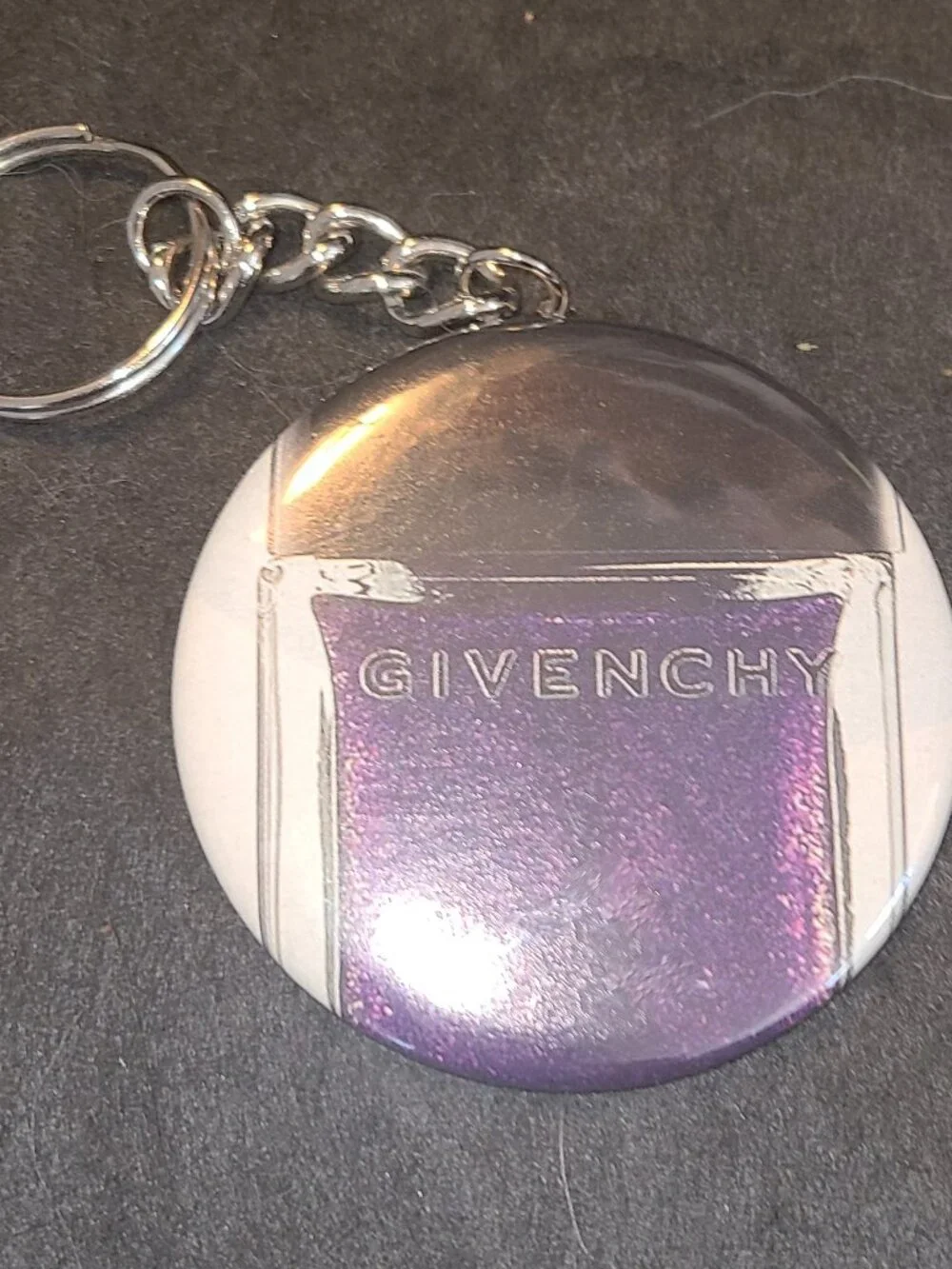Givenchy Logo Keychain with Mirror On Back Side -  Wear as a Charm on your bag
